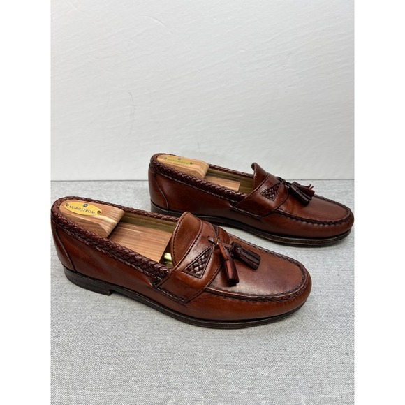 Allen Edmonds Tassel Chili Brown Maxfield Mens Size 9 D Braided Trim Loafer USA main image 6